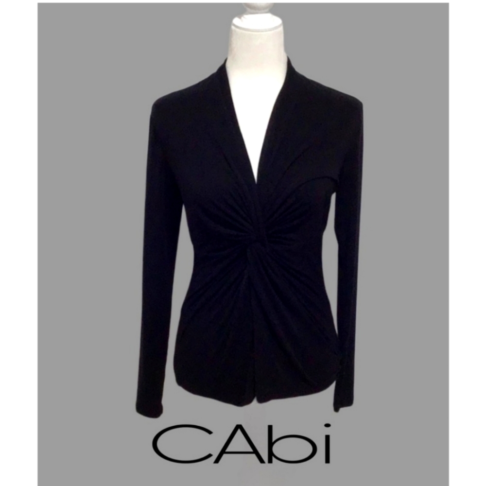 Cabi 631 black knot long sleeve top nwot small